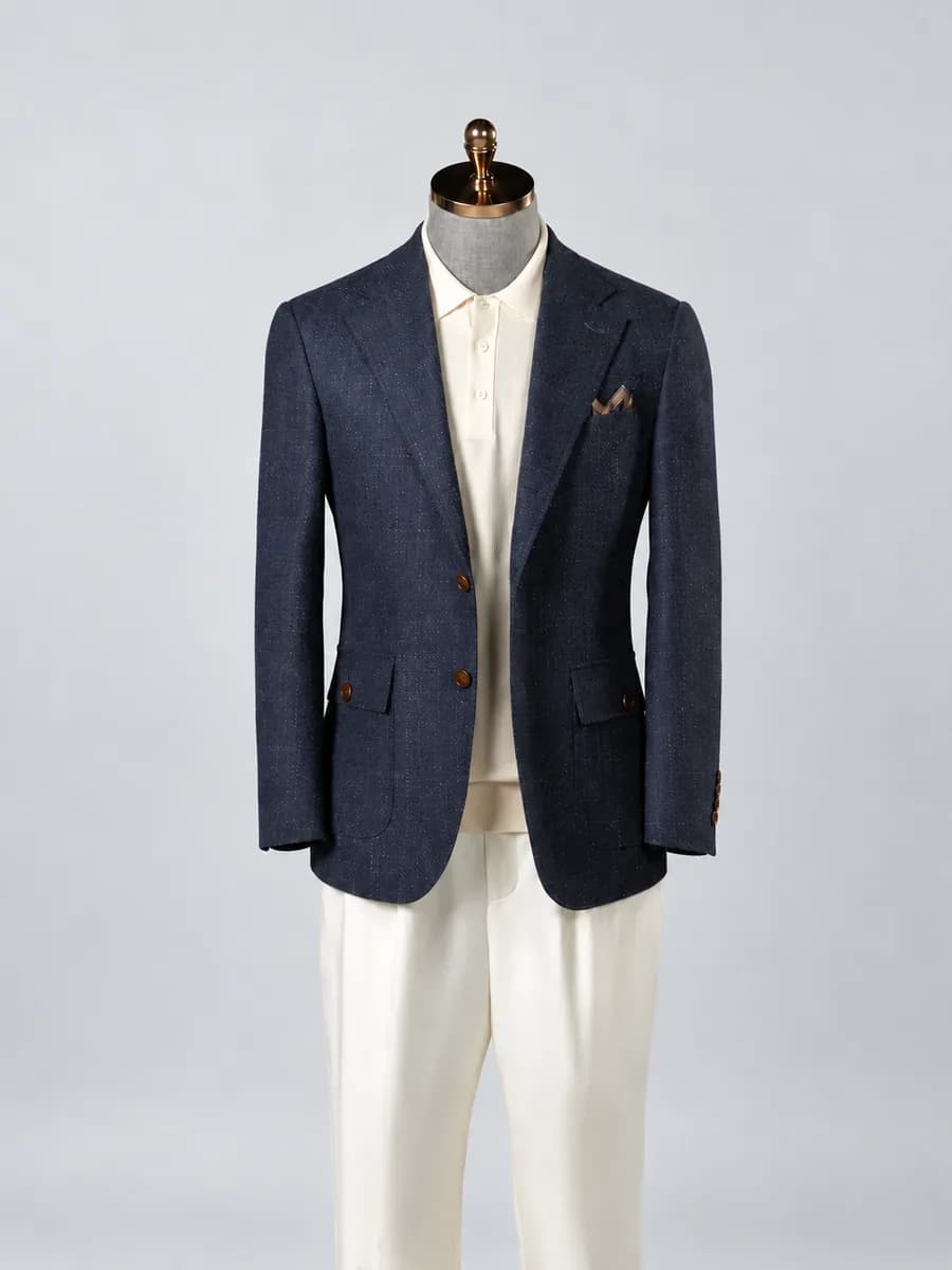 Navy Checked Jacket
