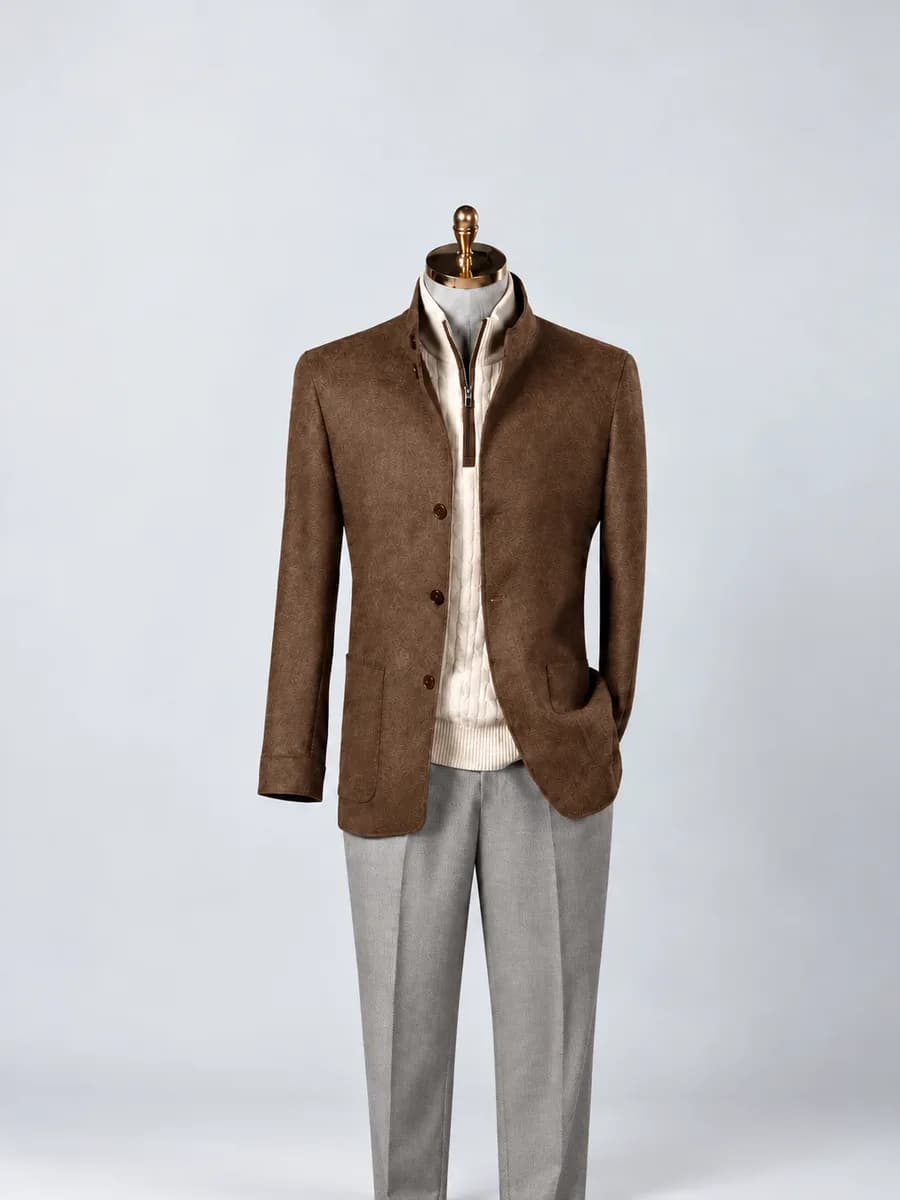 Brown Textured Jacket