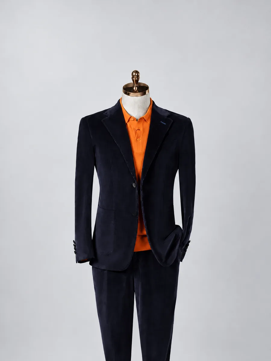 Navy Textured Two-Piece Suit
