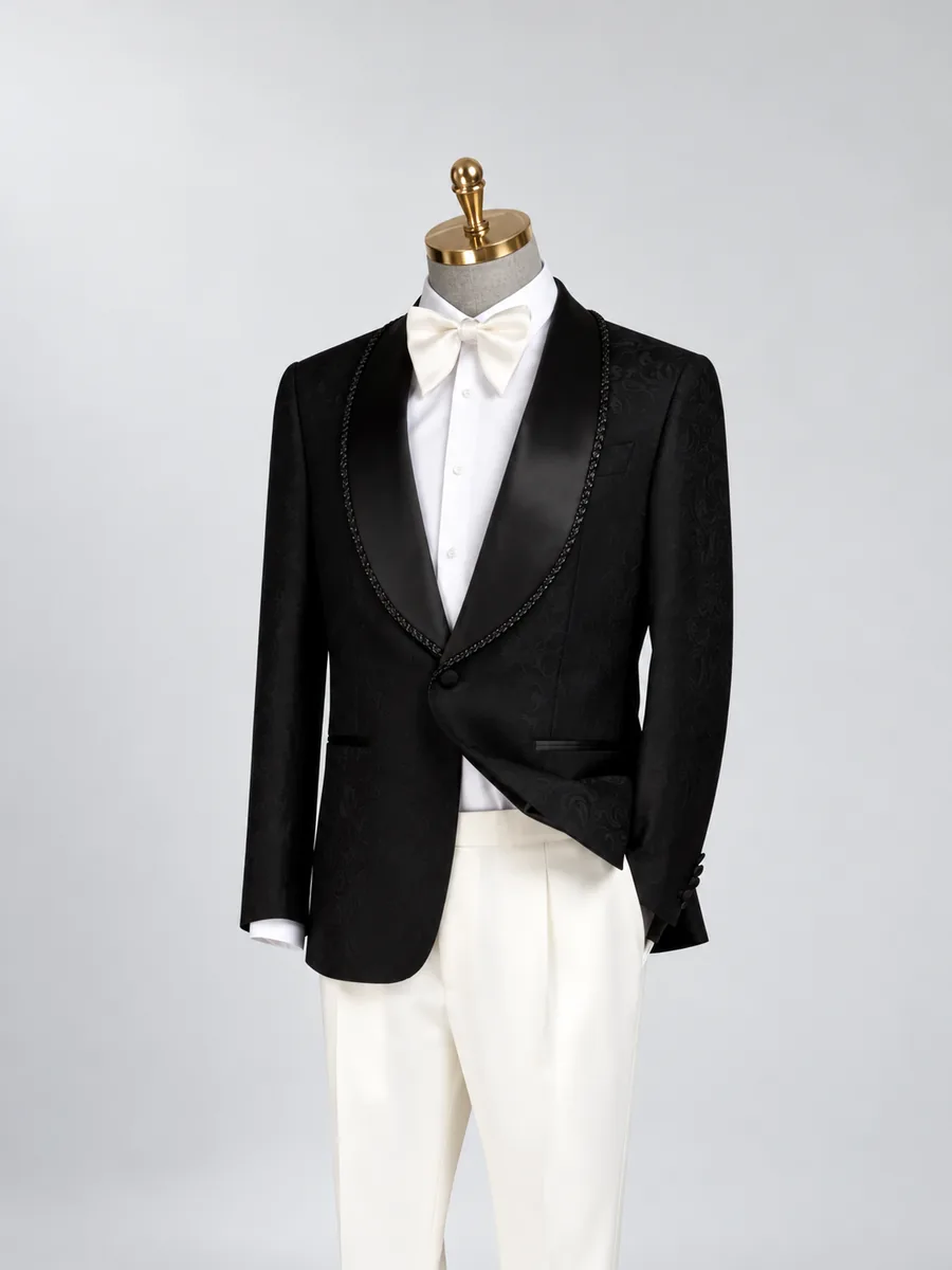 Black Textured Formalwear