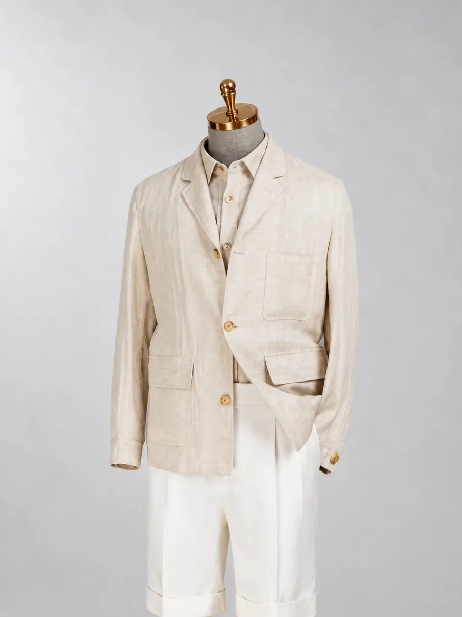 Beige Textured Jacket