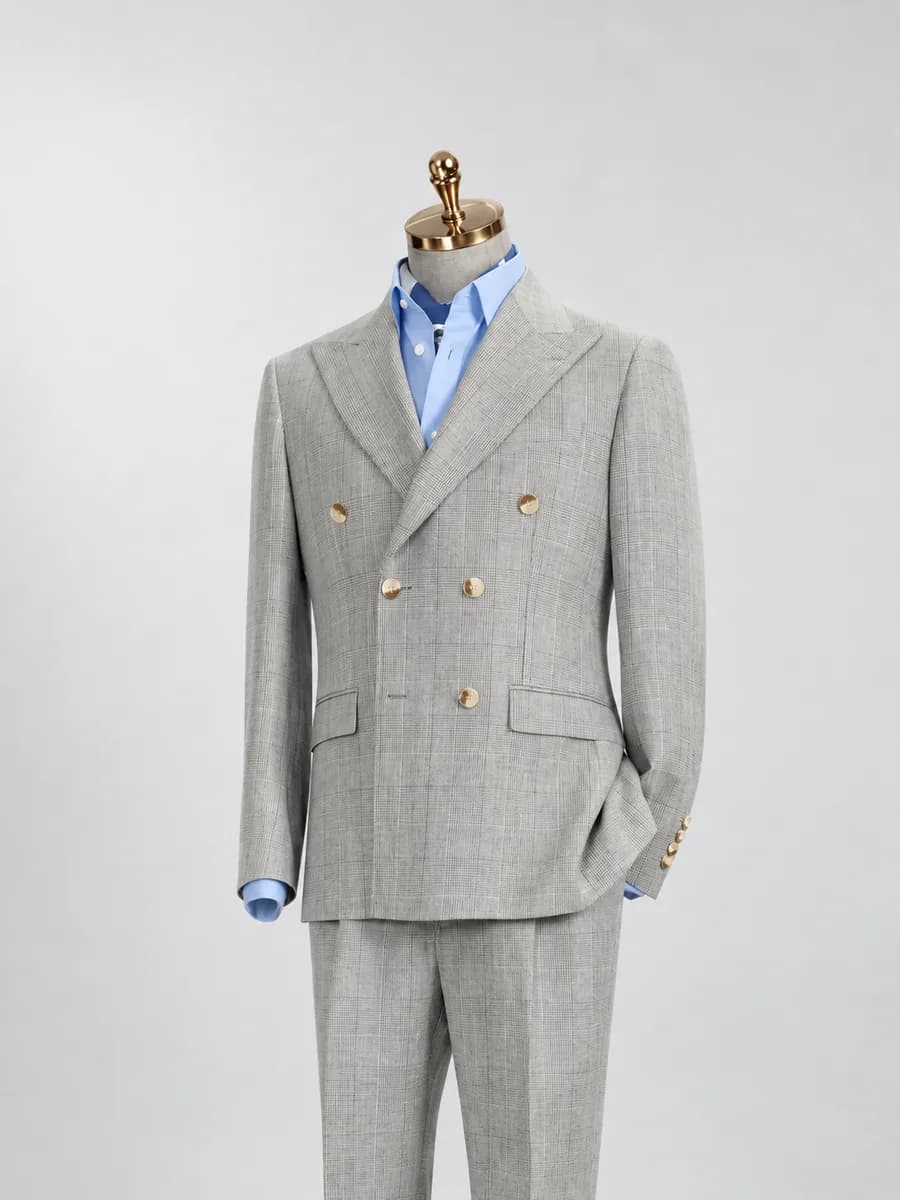Grey Textured Two-Piece Suit