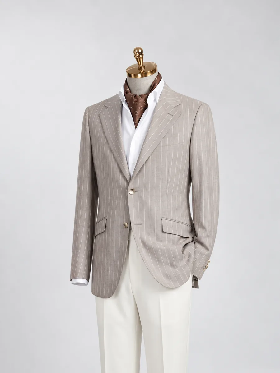 Beige Striped Jacket