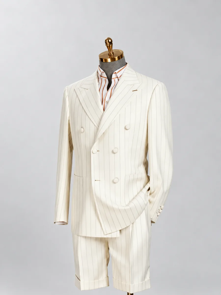 Ivory Striped Two-Piece Suit