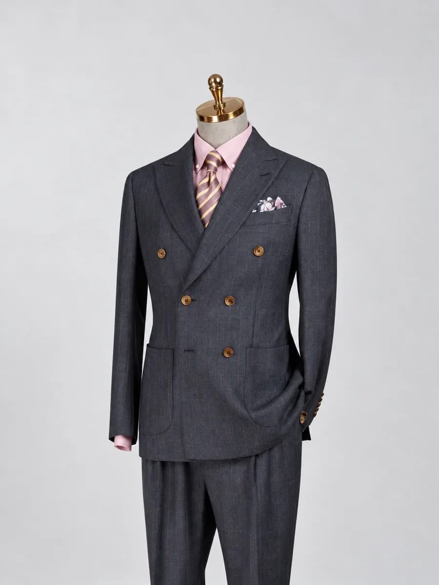 Navy Striped Two-Piece Suit