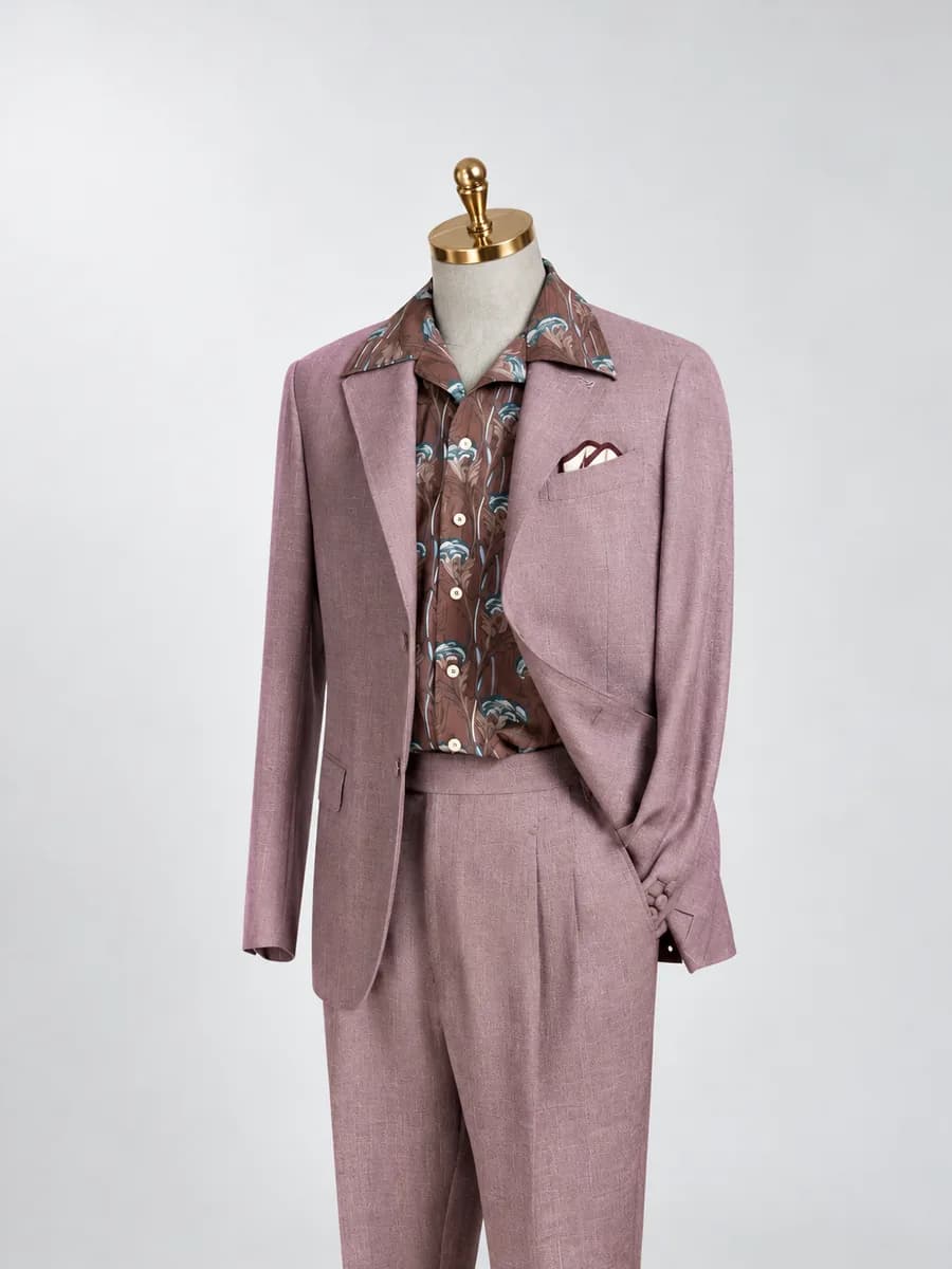 Mauve Textured Two-Piece Suit
