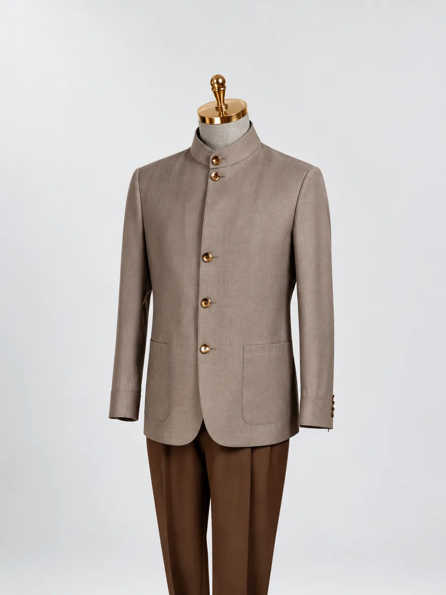Brown Textured Jacket