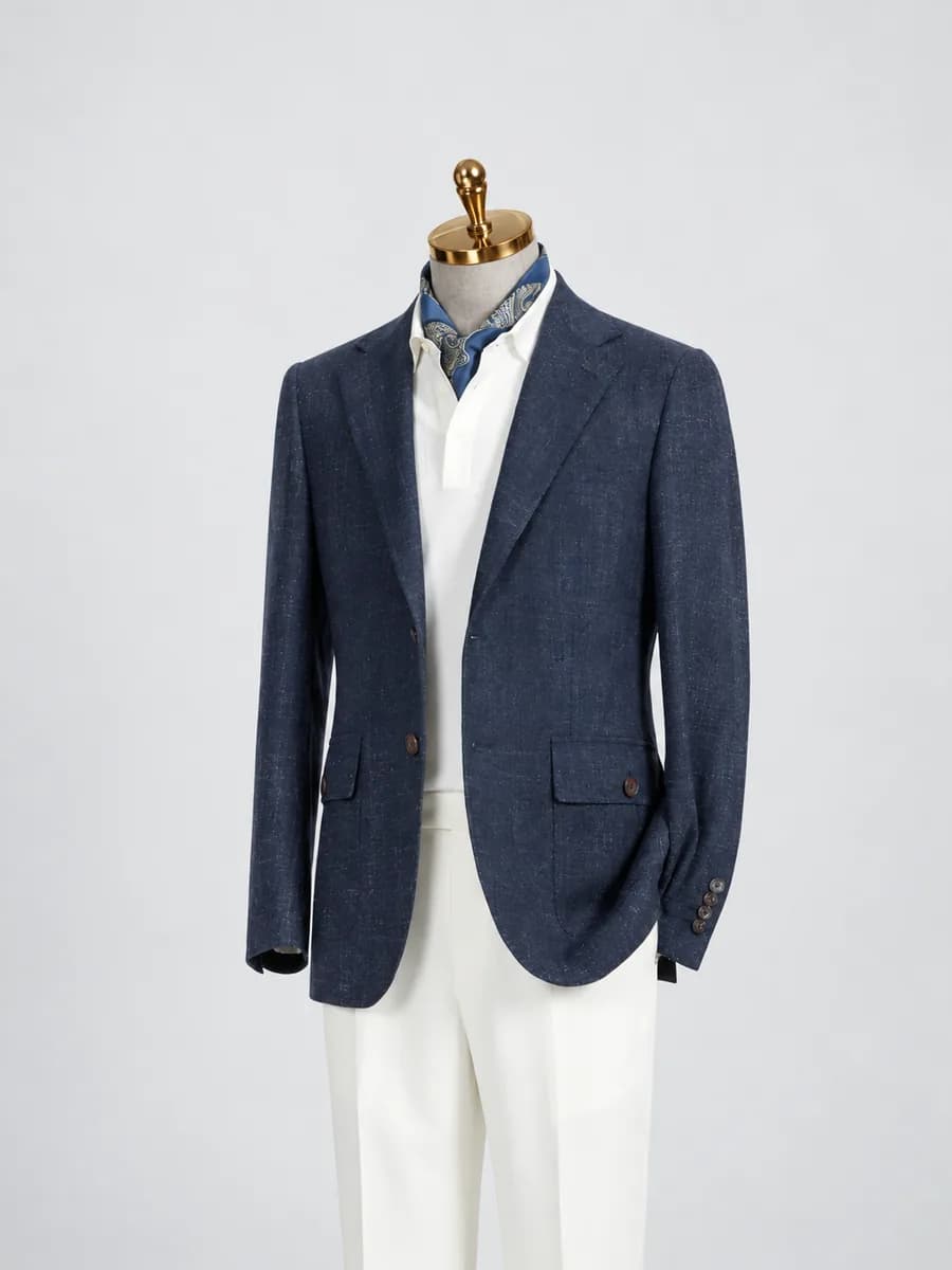 Navy Textured Jacket
