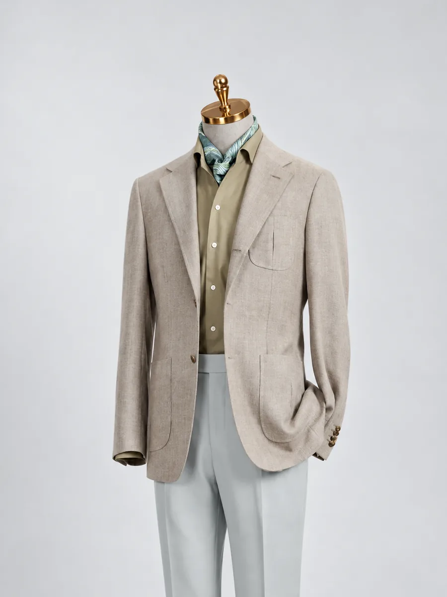 Beige Textured Jacket