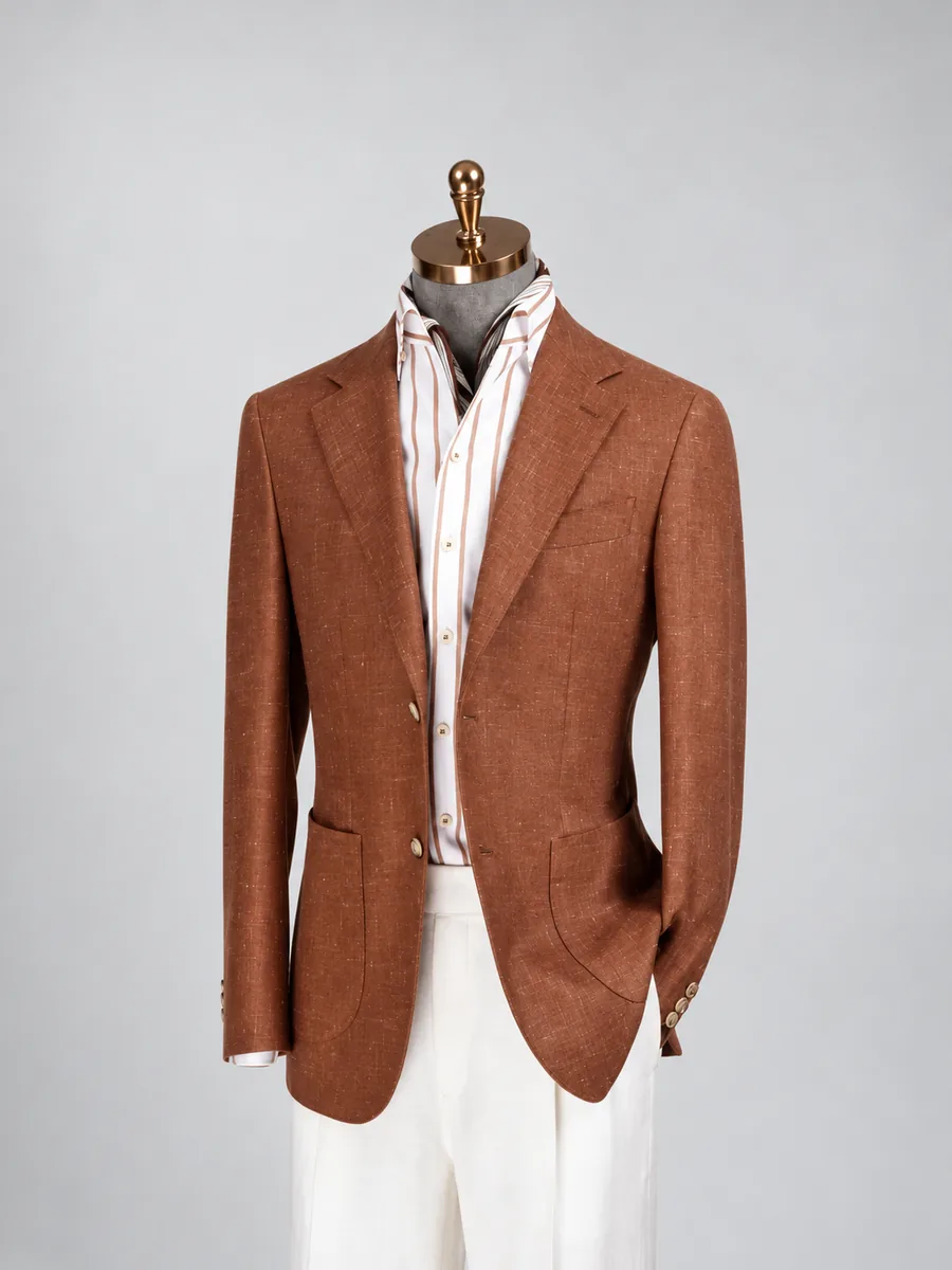 Brown Textured Jacket